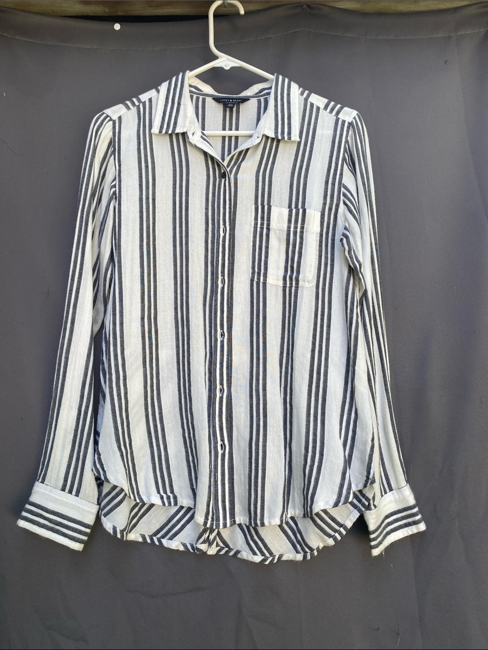 Lucky Brand Women's Striped Button-Down Shirt - White & Black